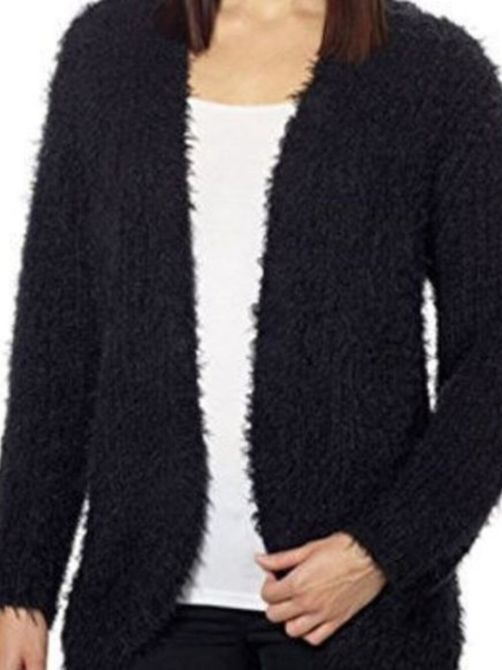 Kensie Teddy cardigan Black Womens size medium